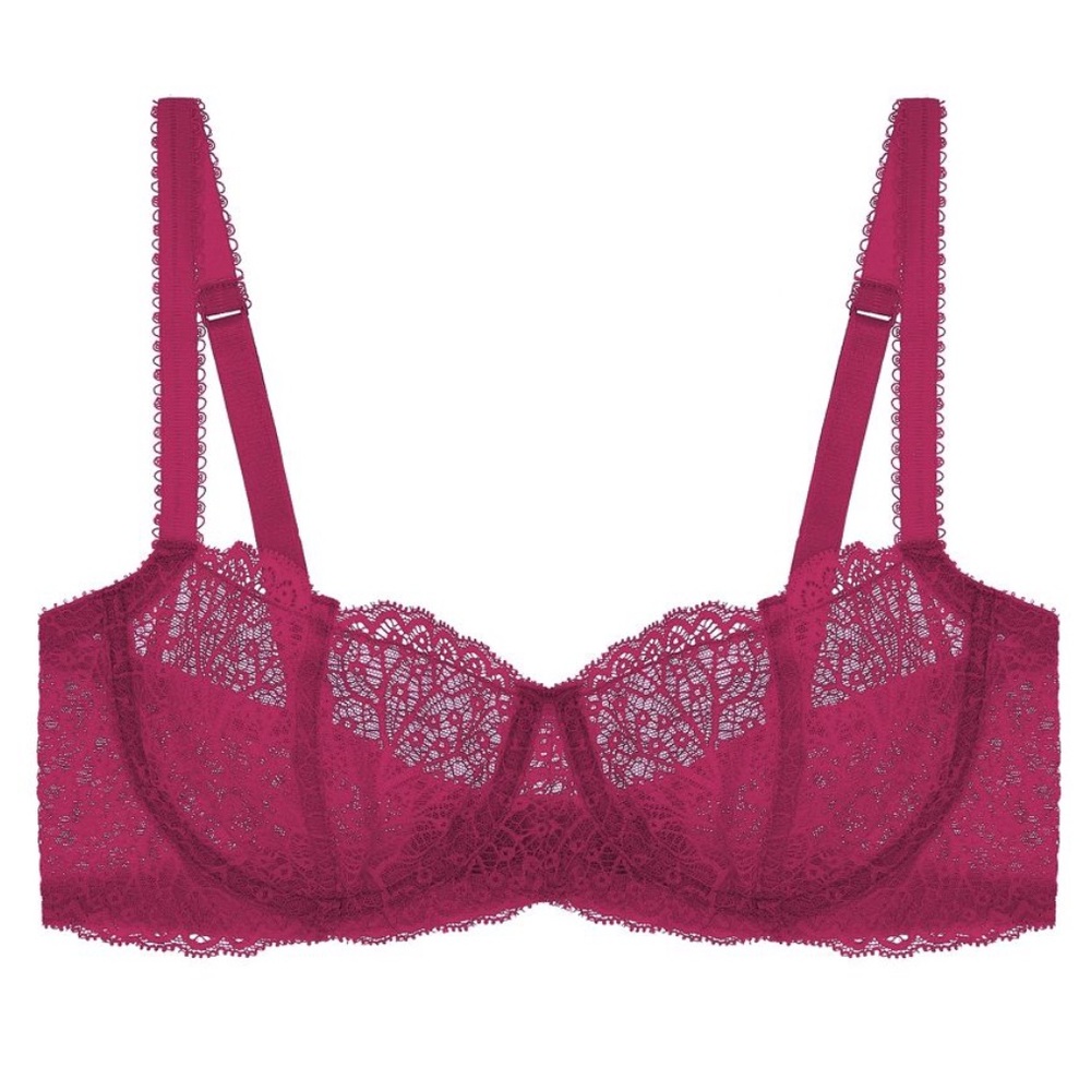 NEW Journelle Allegra Balconette Bra in Syrah, Lace, Lingerie